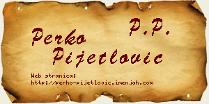 Perko Pijetlović vizit kartica